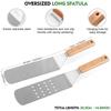 Spatulă pentru grătar de exterior Spatulă din oțel inoxidabil Răzuitor Spatulă plată Răsucitor de clătite Răsucitor de hamburgeri Pentru grătar JT596