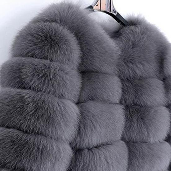 Jachetă de damă Elegantă Culoare uni Faux Moale La modă Blană Confortabilă Casual