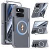 Slim Magnetic Phone Case with Dual Kickstand and Hinge Protection, Matte Translucent Hard Shell for Google Pixel 11 Pro Fold-Grey