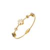 European-American Fashion Rhinestone Titanium Steel Bracelet - Non-Fading Stainless Steel, Simple Open Design.