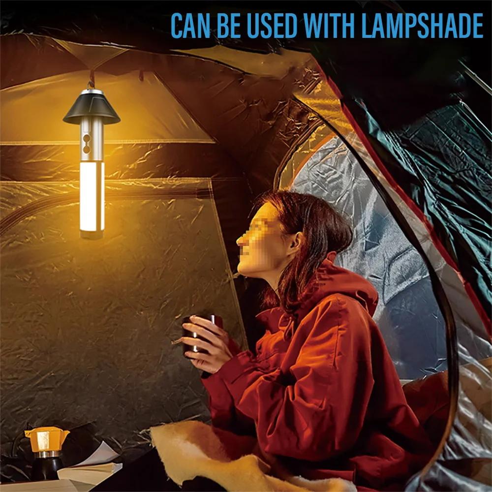 Multi-functional Camping Light 2 In 1 USB Rechargeable Camping Lantern\Flashlight with Hook Outdoor Emergency Camping  Lamp