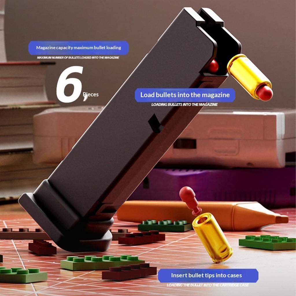 SIG17 Building Blocks Toy Gun Auto Firing Eject Shell Soft Bullet Pistol Continuous Firing Airsoft Blowback Outdoor Hanging Toys