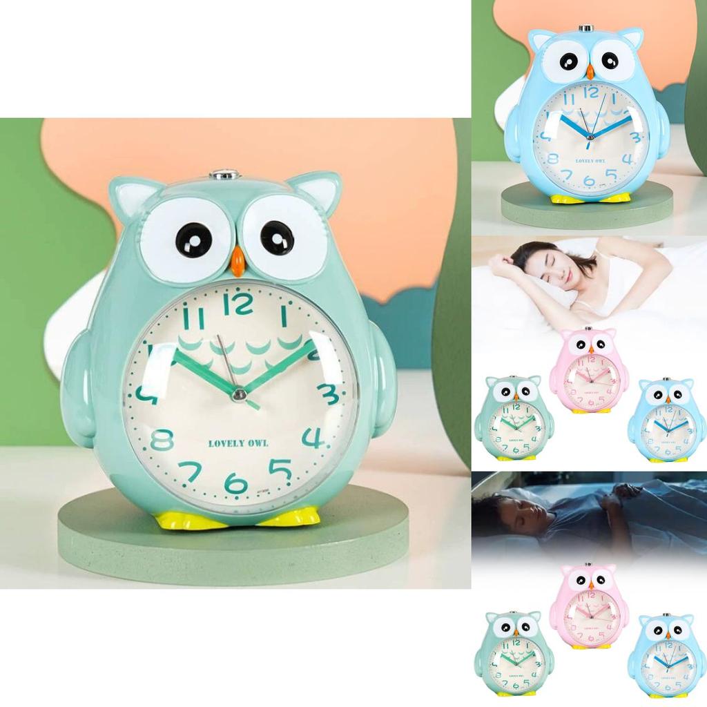 Owl Cartoon Silent Night Light With Talking Childrens Alarm Clock For Bedroom Decor
