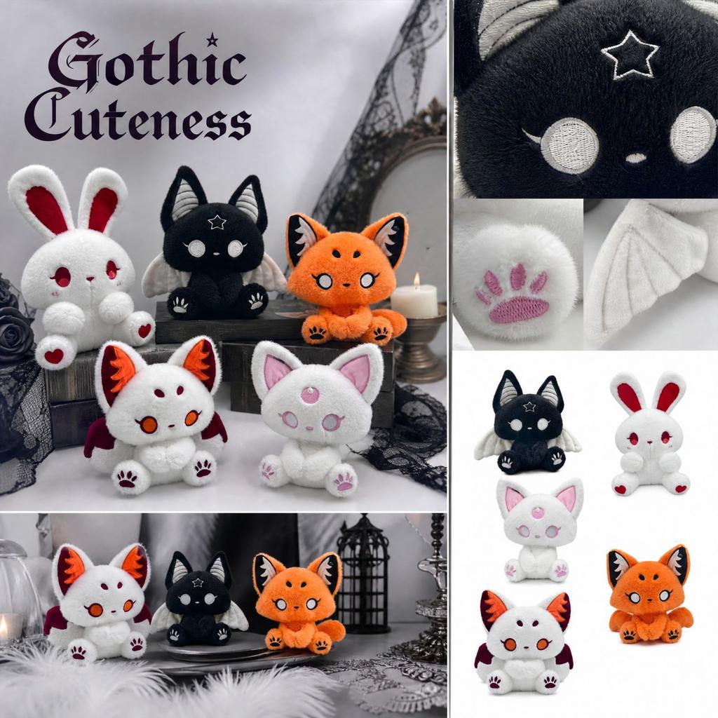 Gotisches Dunkles Plüschtier - Weich, Puppendekoration, Geschenk für Fans