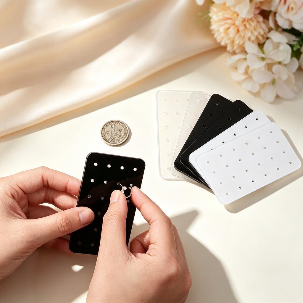 10Pcs Acrylic Earring Display Cards Portable Earring Jewelry Organizer Storage Board for Home Shop Jewelry Display