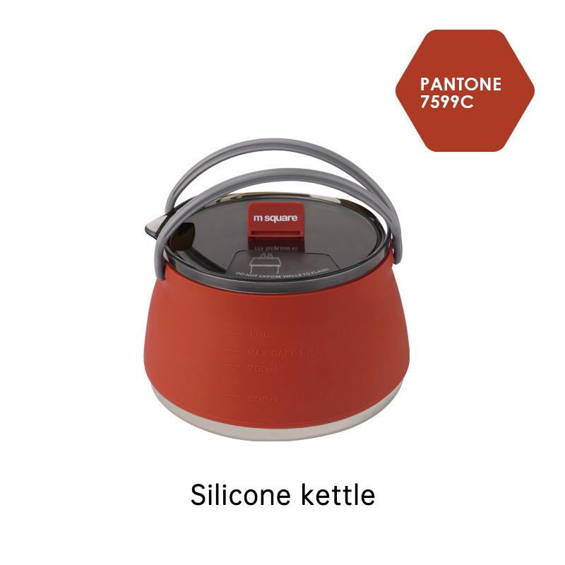 Outdoor Folding Silicone Kettle Portable Mini Boiling Water Pot with Handle Water Kettle Tableware Tools for Camping Travel