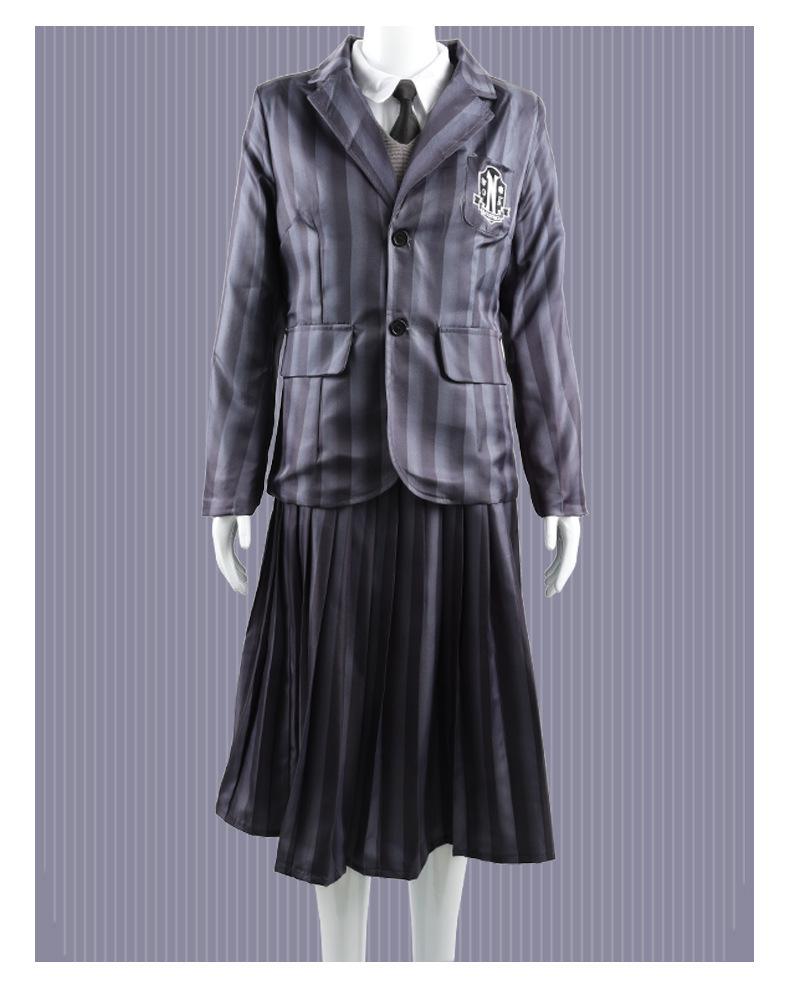 Wednesday Addams School Uniform Cosplay Costume for Halloween