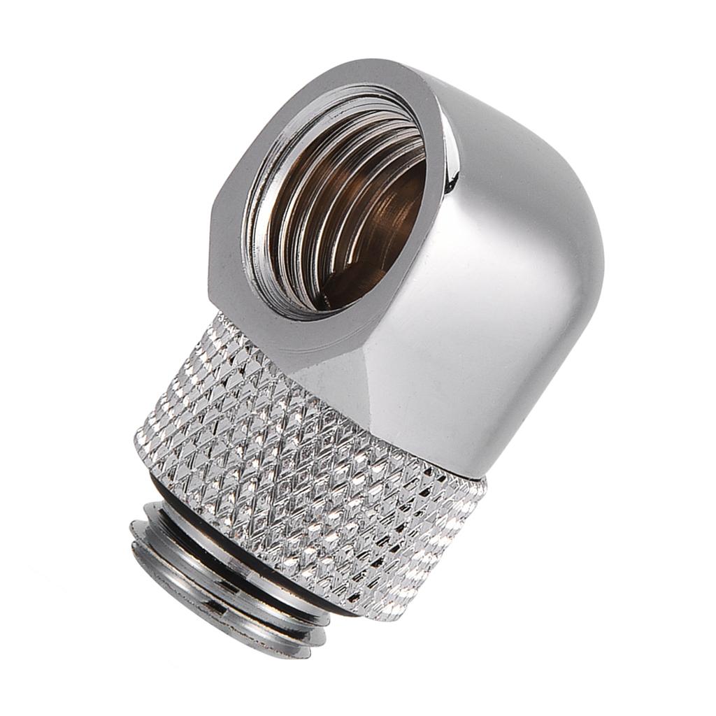 90 Degrees PC Water Cooling Two Touch Fitting G14 Thread Elbow Barb Connector for Tube Silver