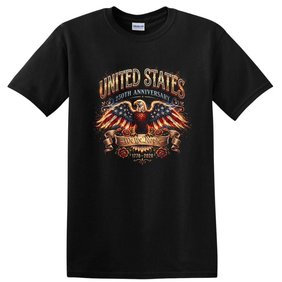 USA 250th Anniversary Eagle T Shirt Celebrate We the People 1776-2026 Tee XL