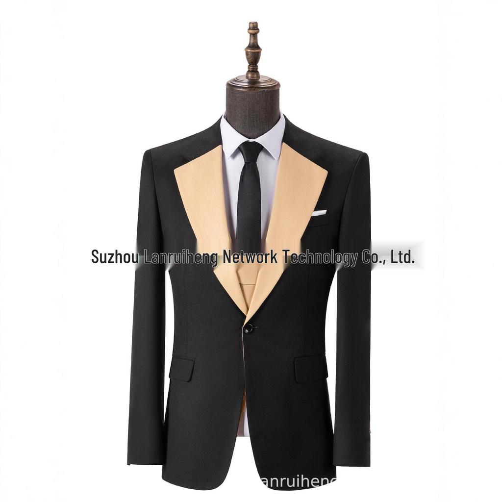 Men's Slim Fit Wedding & Business Tuxedo Suit Set with Vest & Pants