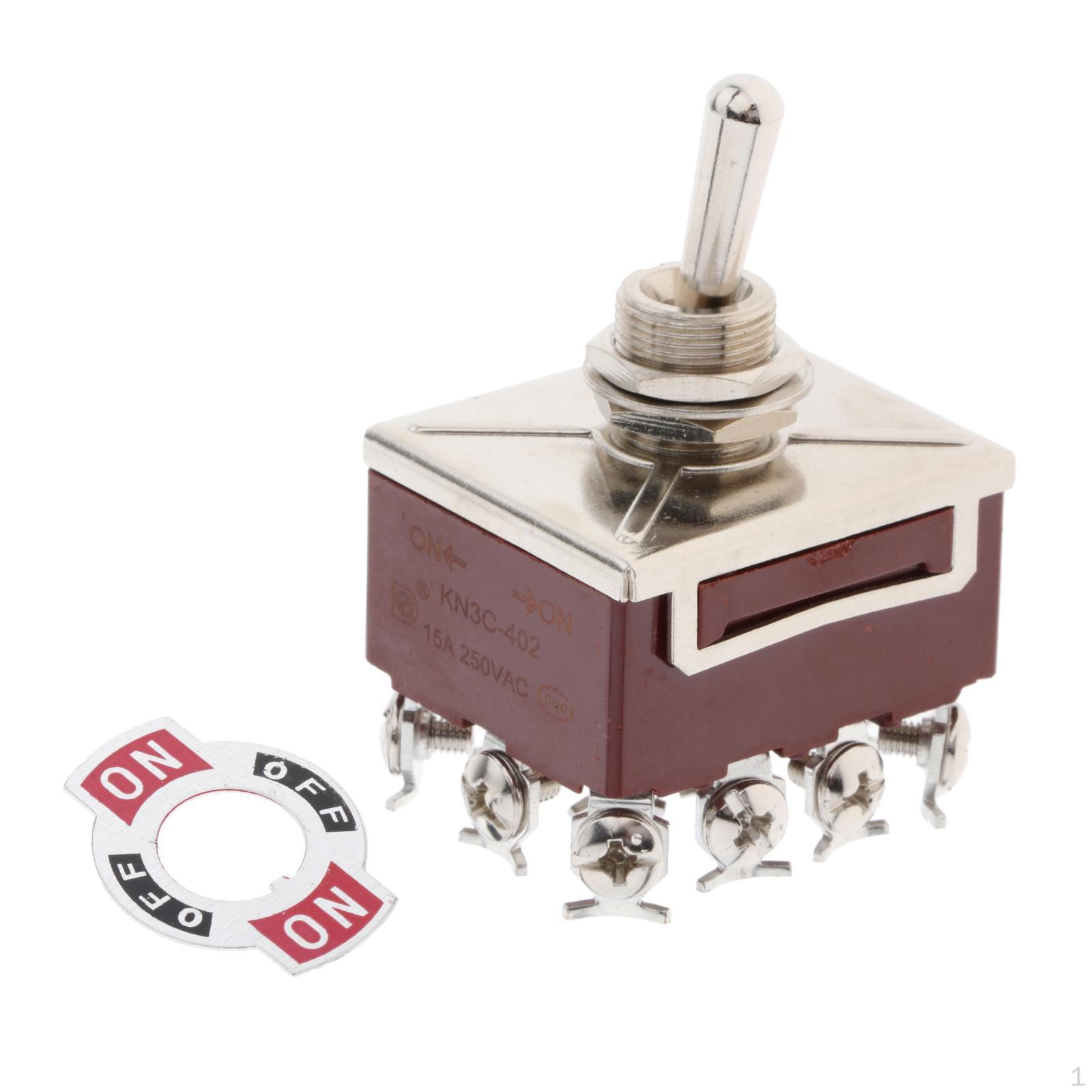 

12 Pins Rocker Button Switch Toggle Waterproof Cover Copper Pin 402 ON ON