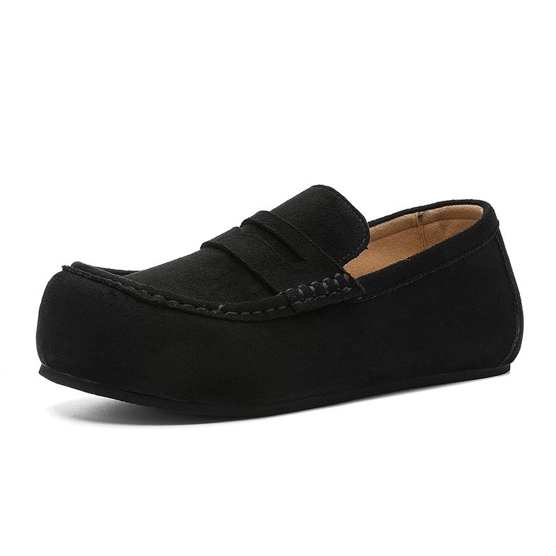 

Vintage Penny Loafers Men Casual Shoes Platform Suede Leather Slip-on Sneaker Elevator Flats Man Moccasins Mens Driving Shoes 36