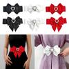 Rhinestone Wide Bow Corset Waist Belt PU Leather Waistband Strap  For Skirts Dress Top Clothes