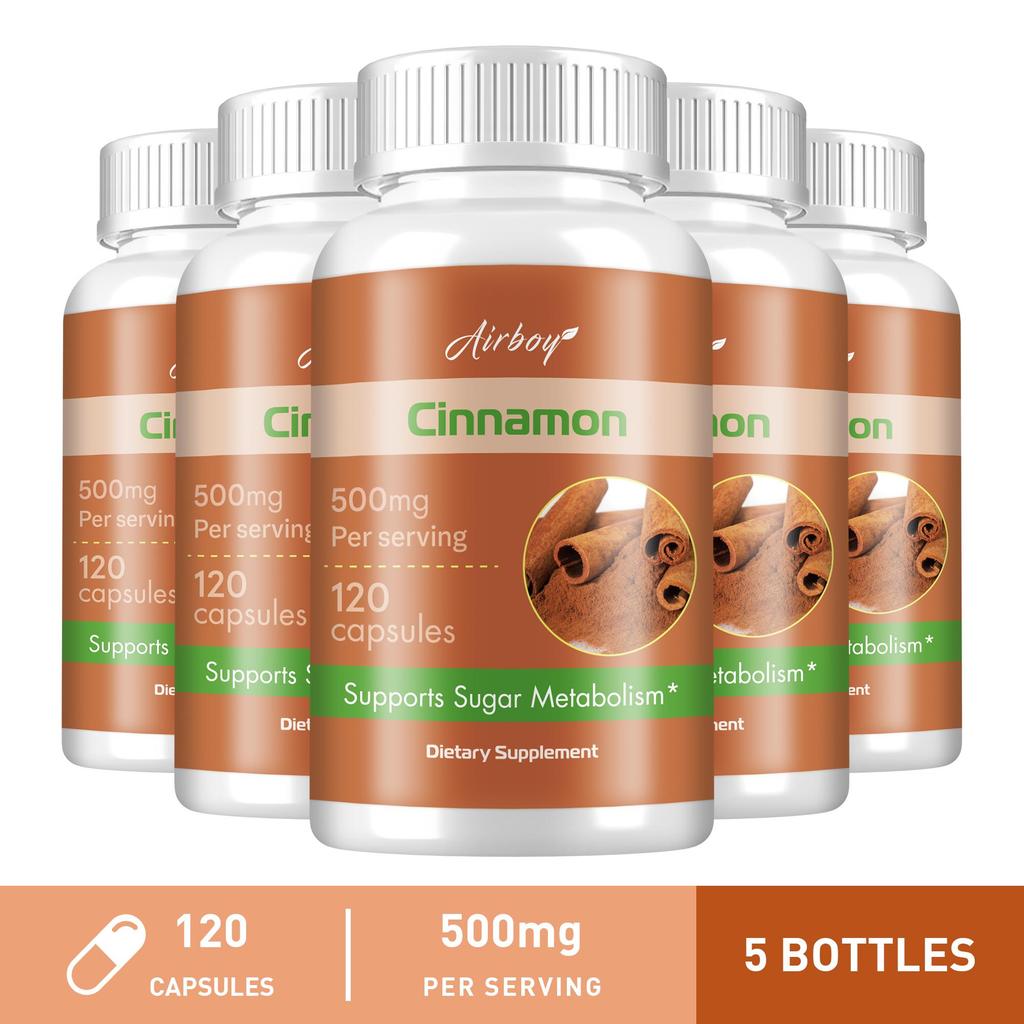 High Purity Cinnamon Capsules, 500mg Natural Cinnamon Extract, Nutritional Supplement