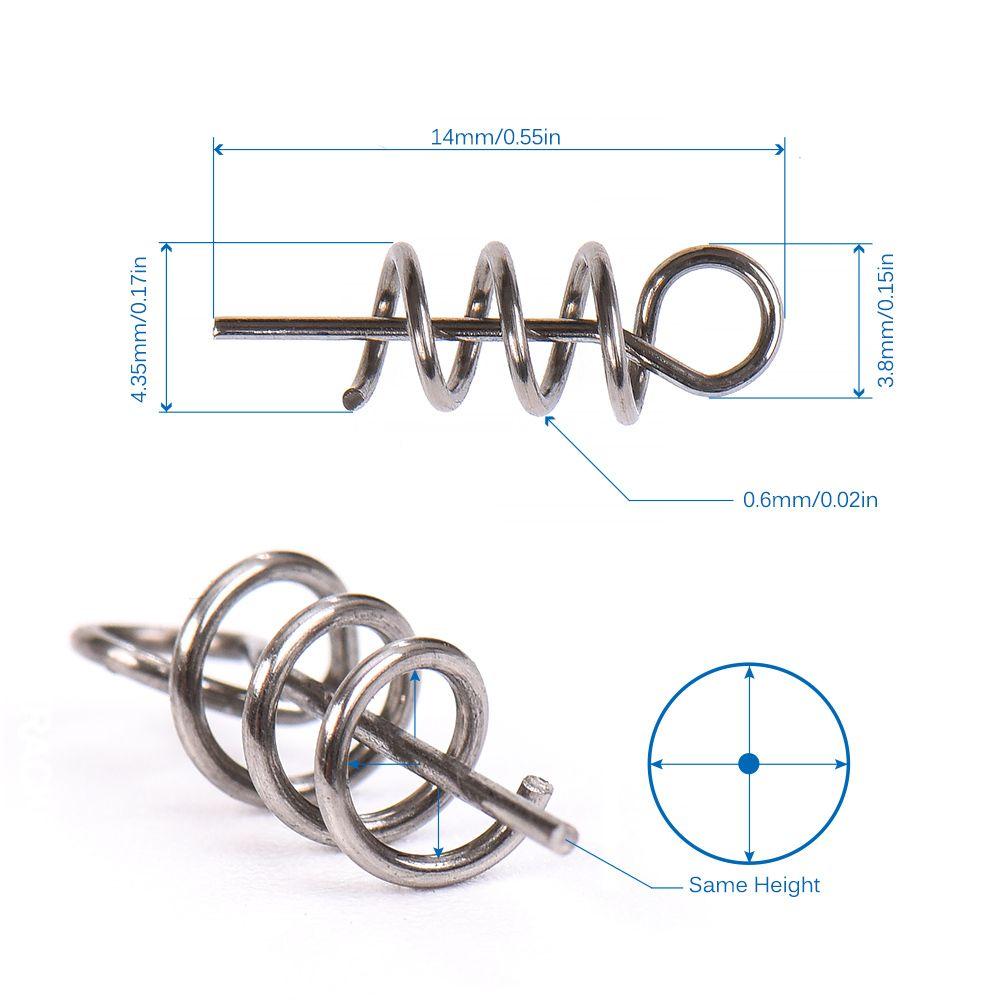 Fishing Tools Metal Needle Pins Fixed Soft Bait Centering Fishing Hook Spring Twist
