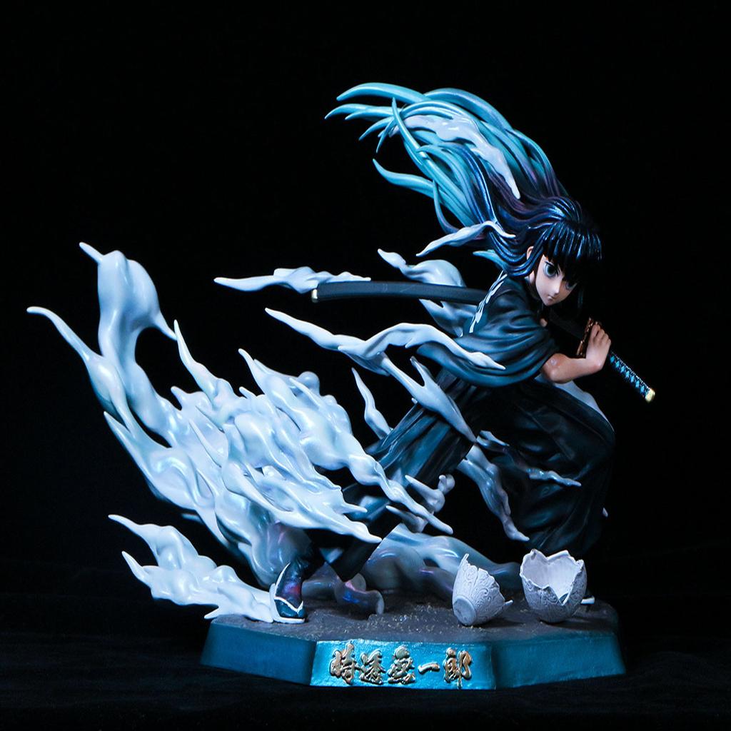 19cm Demon Slayer GK Anime Figure Tokitou Muichirou Battle Model Action Figure Statue Toys Doll Kids Gift