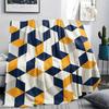 1Pc Simple Geometry Print Flannel Blanket, High quality Comfortable for All Seasons, Home Decor, Warmth and Comfort, Perfect for Christmas Gifts W23