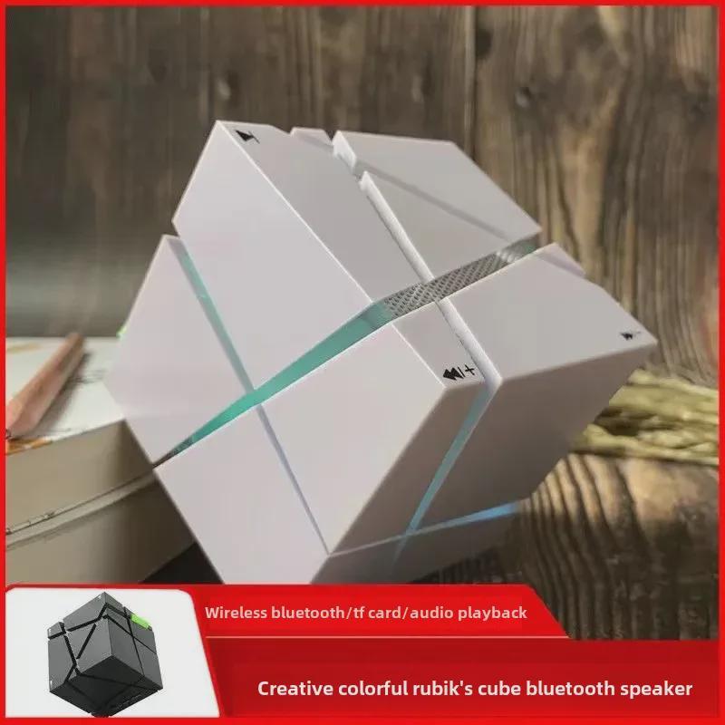 Qone Magic Cube Bluetooth Mini Speaker with Colorful Lights - Wireless Subwoofer Capable of Playing Cards, Perfect Gift.