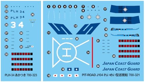 Pit-Road 1/700 Skywave Series Japan Coast Guard Patrol Boat PLH-34 Akatsuki Plastic Model J109 (Ship)