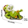 Outdoor Garden Statues Frog Blowing Bubble Solar Garden Statue Outdoor Weatherproof Animal Figurine Decoration Whimsical Night