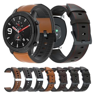 20 mm 22 mm Silikon-Lederarmband für Huami Amazfit GTR 42 mm 47 mm GTR 4/3/2 Bip 5 Smart Watch Band für Garmin Venu SQ/Venu 2 Plus