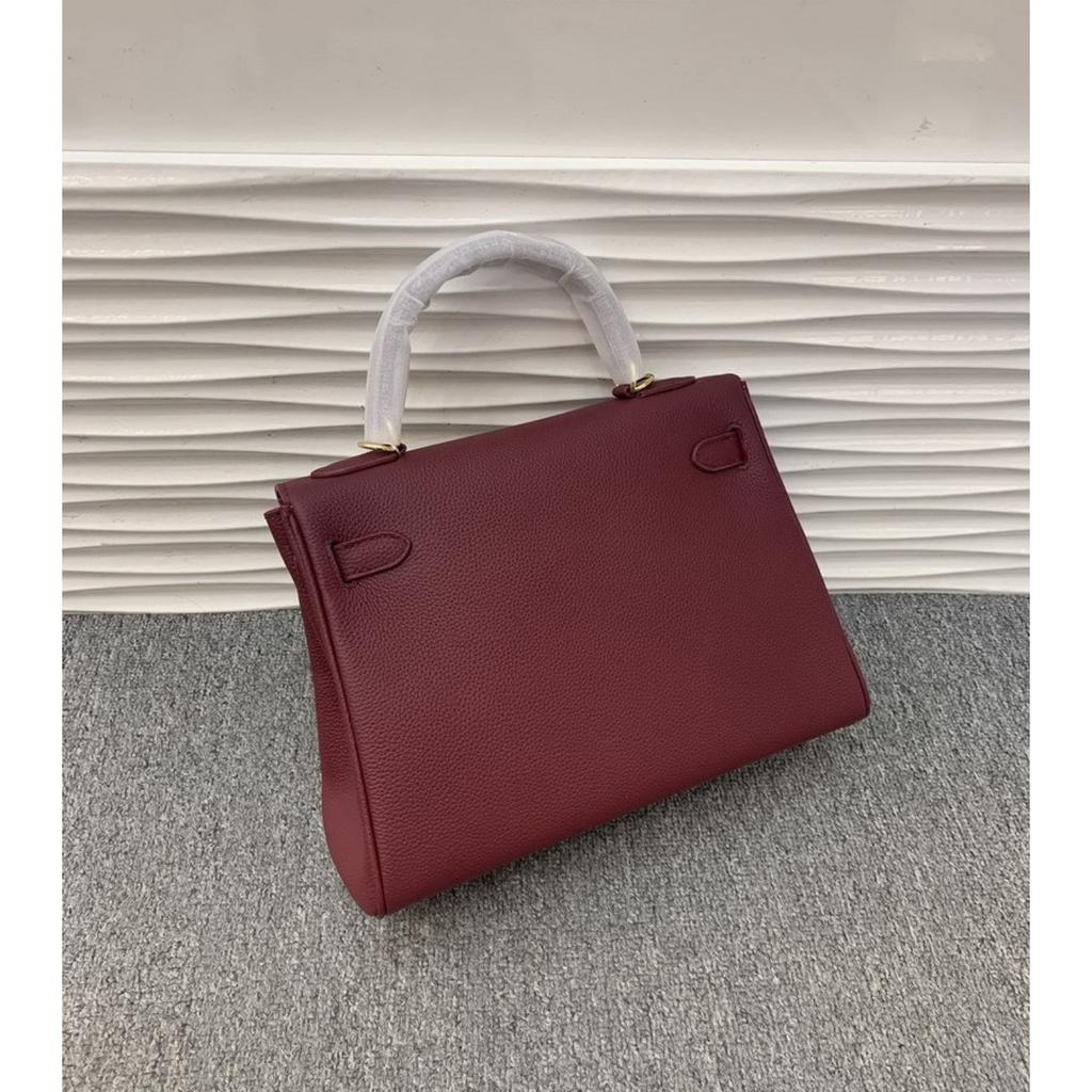 Neue erste Schicht Rindsleder Doppel-Schultergurt Togo Weiches Leder Tasche Echtes Leder Damen Tasche Tragbare Umhängetasche