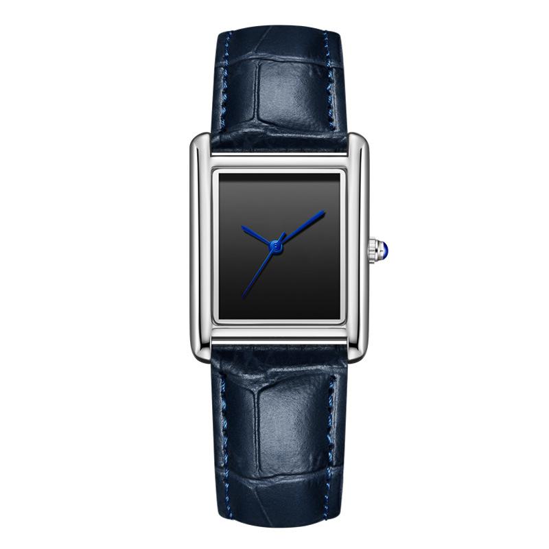 Luxury Watch for Men Simple Rectangle Black Leather Band Business Quartz Wristwatch Male Clock Lover Gifts Relogios Masculino