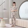 Cotton and silk pajamas women's spring and summer short-sleeved large-size suit spring and autumn thin cartoon printed loungewear