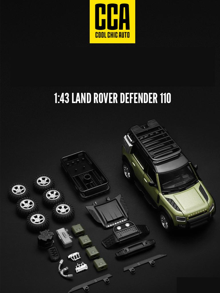 CCA 1:43 Land Rover Defender 110 Assembled Model Car, Zinc Alloy Metal Ornament, Collectible Gift Car