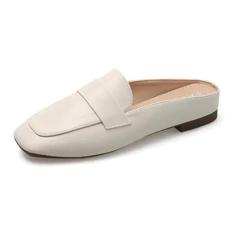 Fashion Baotou Half Slippers for Women Wearing Summer New Korean Version Square Headed One Step Lazy Muller Slippers for Women