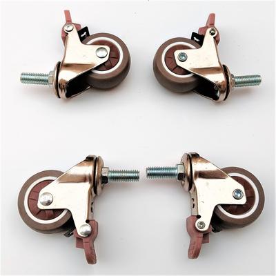 Threaded Brake Silent Universal Caster with Lightweight Elastic Wheel
