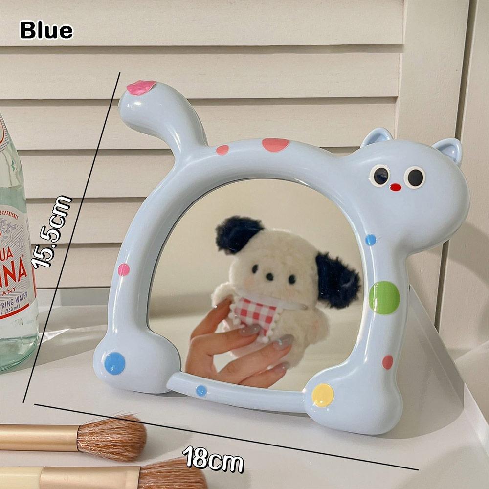 

Cartoon Meow Mirror HD Reflection HD Beauty Mirror Cute Makeup Mirror Desktop Placement синій