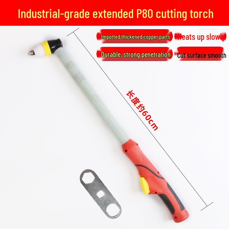 Głowica palnika plazmowego P80: LGK80/100/120, Rękojeść prosta, Kółko prowadzące, Klucz w zestawie