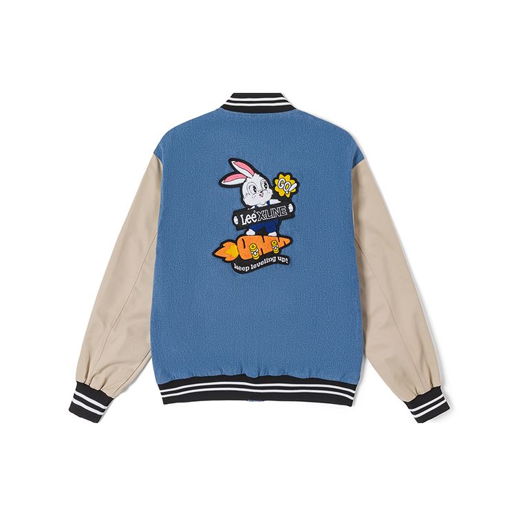 Letter Logo Pattern Single-Breasted Long Sleeve Baseball Jacket Unisex jackets Blue LUT0054303HH00FA03970