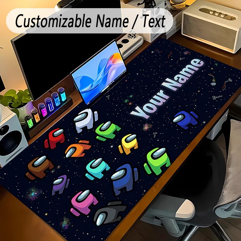 Large Mouse PadAmong Us Custom Name Text Personalized Desk Mat Non Slip Gaming Pad