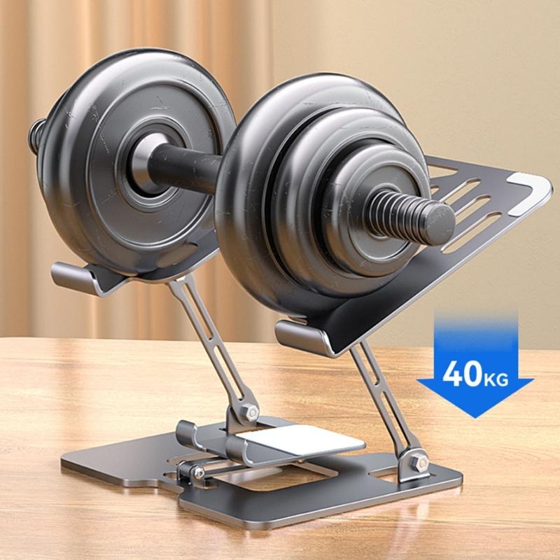 Double Use Portable Aluminum Laptops Risers Stand With Ventilated Base And AntiSlip Pad Fit For 10-17.3Inch Computers