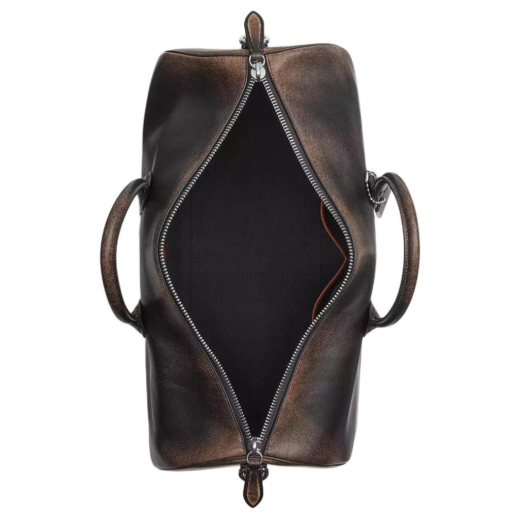 Coach Compass 45 Zipper Closure Detachable Shoulder Strap Leather Tote Bag Large Unisex Tote Bag Dark-Brown CES35-Y4B