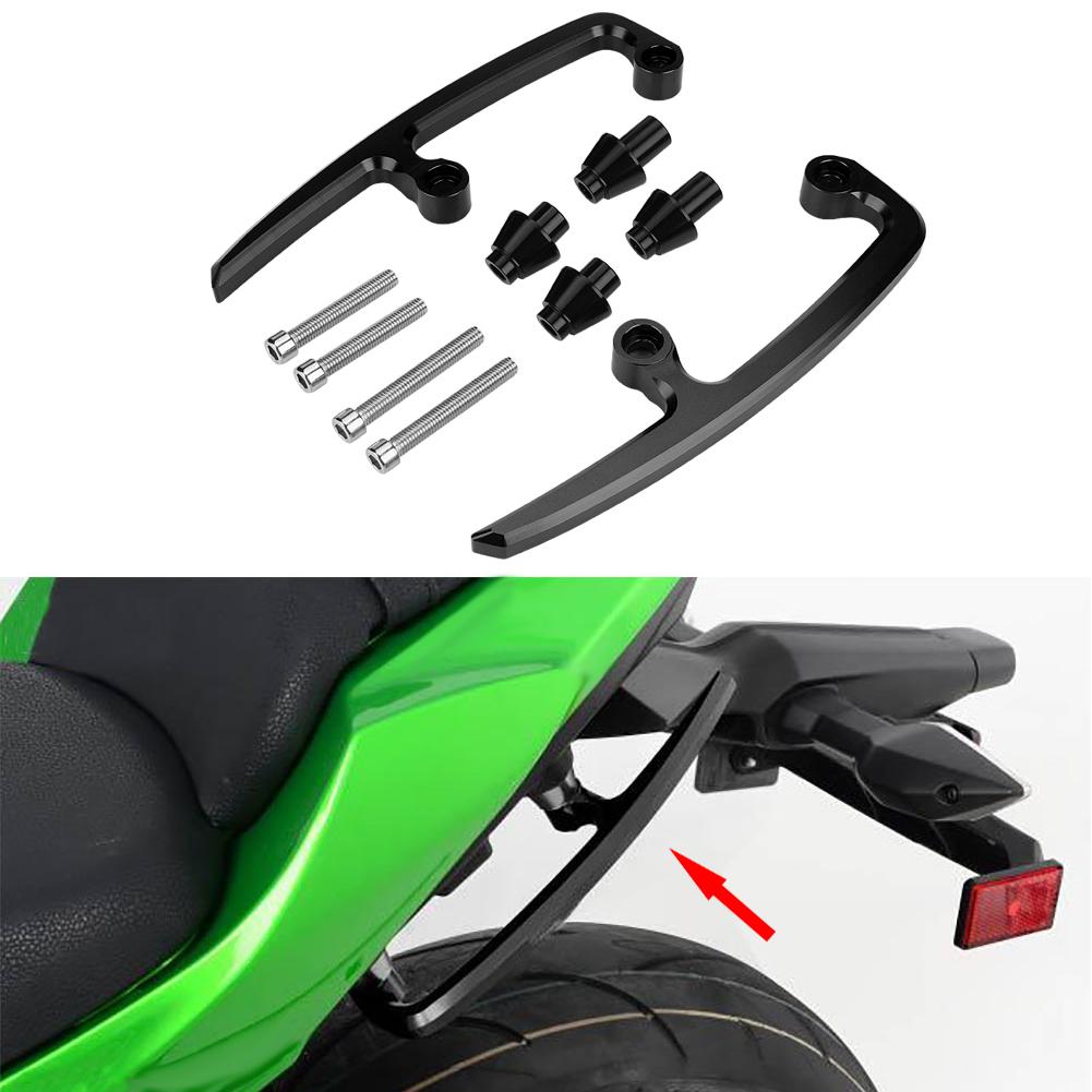 CNC Aluminum Motorcycle Passenger Rear Grab Bar Seat Rail Kit for Kawasaki Z650 17 18 Black
