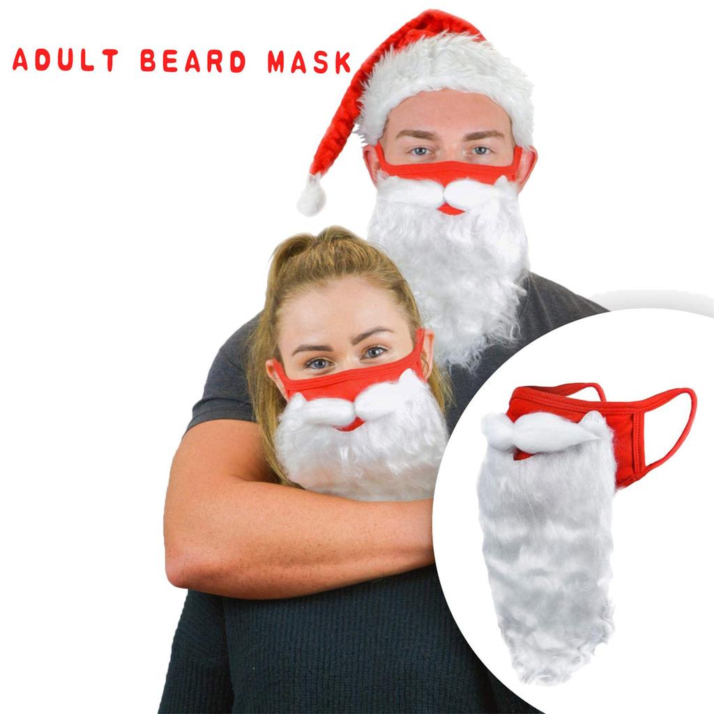 3PCS Santa Claus Mask And Beard Integrated Protective Dust-Proof Dress Up Mask