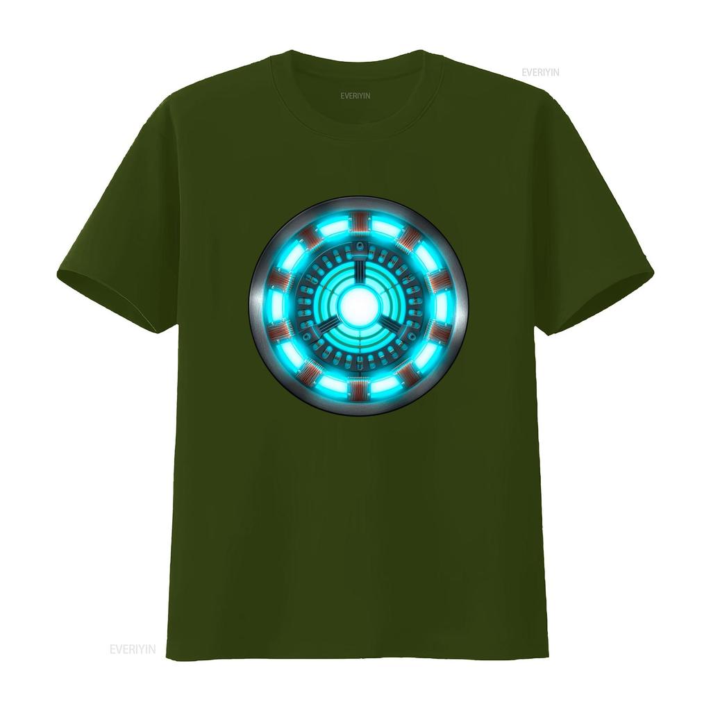 Arc Reactor Fun Design Mens T Shirt Cool Sci Fi Inspired Print for Tech Lovers Vintage Washed Casual Stylish Streetwear Unisex