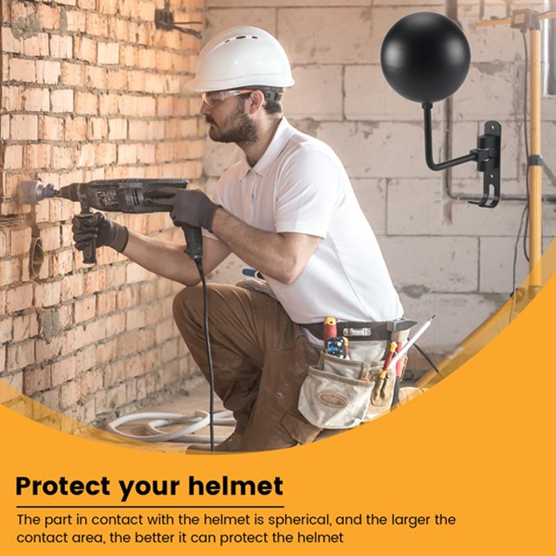 Classy-180° Motorcycle Helmet Rack, Rotation Metal Helmet Holder Wall Mount, Helmet Holder Bike With 2 Hooks Helmet Hanger