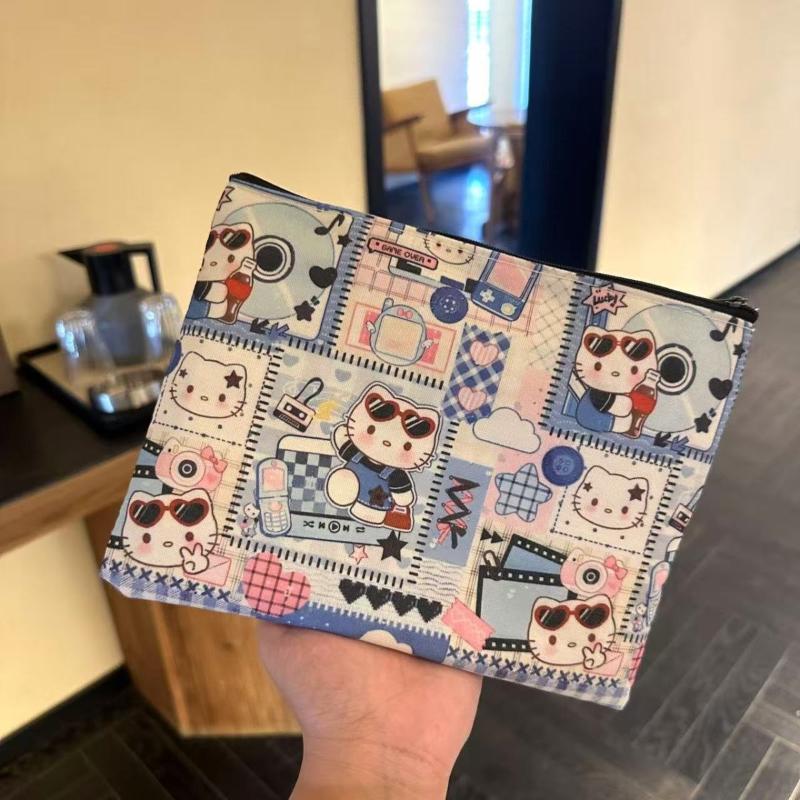Cute Cartoon Camera Sanrio Hello Kitty Handbag Portable Large Capacity Makeup Bag Kawaii Kt Cat Anime Periphery Storage Bag
