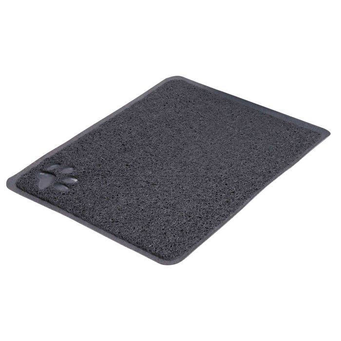 Tapis pour bac à litière - TRIXIE - 40 x 60 cm - Rectangulaire - Anthracite - PVC