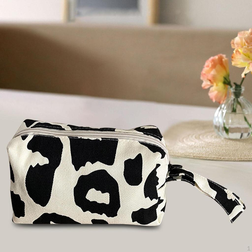 Canvas Makeup Bag Cosmetic Pouch Hand Hold Storage Multipurpose for Women and Girls Organizer