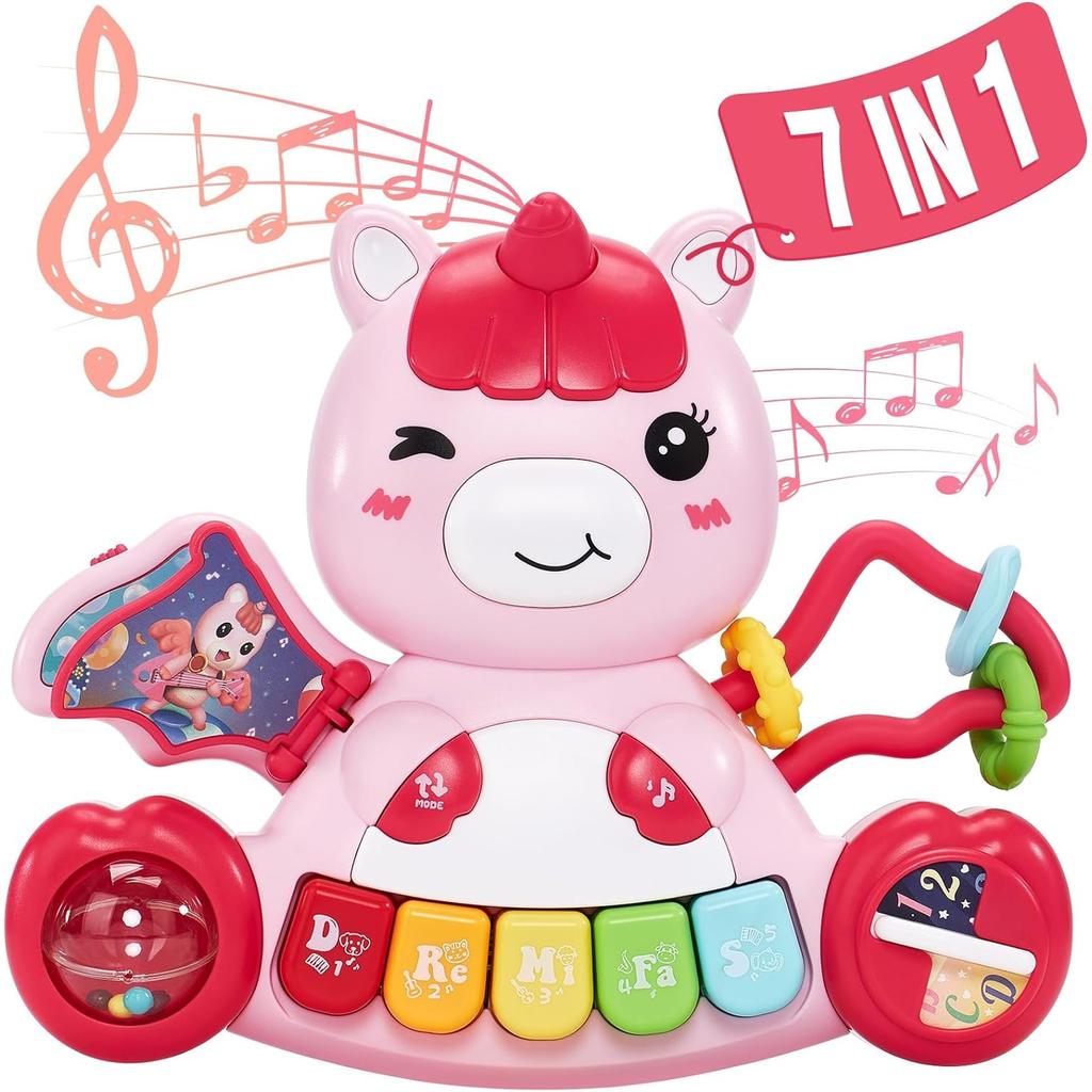 Toys Baby Boys Girls Activity Early Learning Educational Toys Unicorn Musical Light Infant Piano Toys Music Instrument Gift