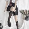 Black Silk Mesh Mid-Calf Over-the-Knee Socks - Thin, See-Through Summer Style
