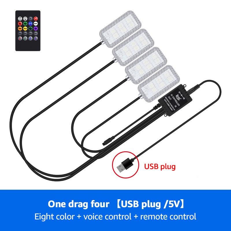 Car Lights Led Bar Automotive Strip Universal Mood Foot Light Cigarette Lighter USB Decorative Atmosphere Lamp Signal Lamp