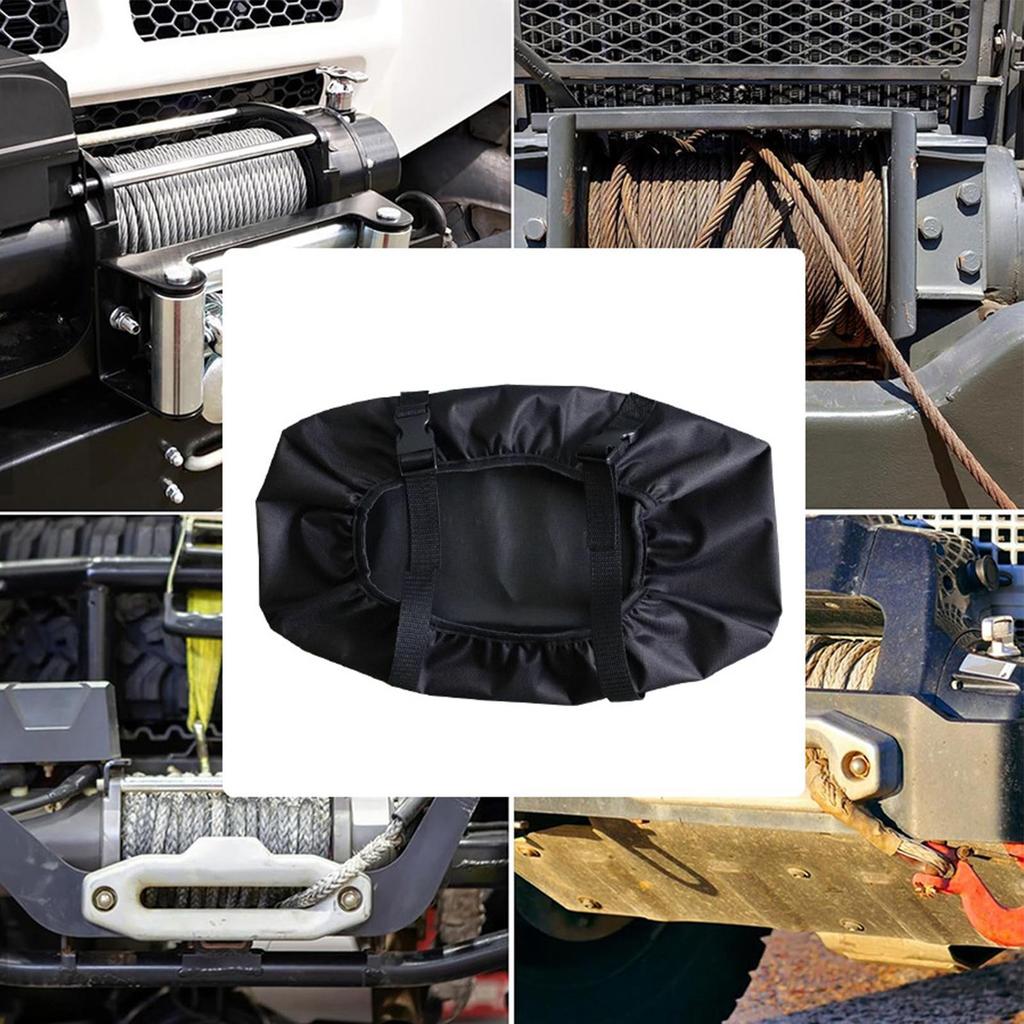 Small Winch Cover Electric Winch Cover 600d Automotive Care Accessory Heavy-Duty Breathable Oxford Cloth For Boat Trailer RV