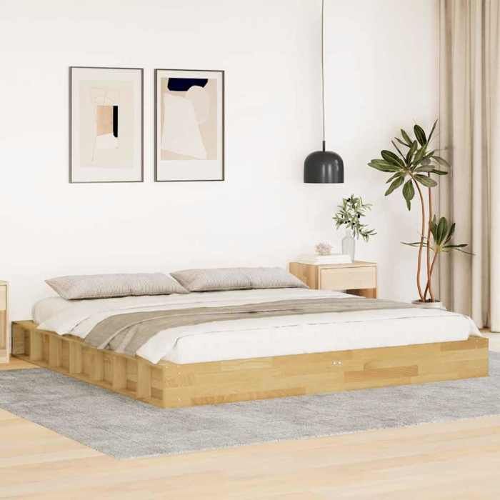 VidaXL Bed Frames Without Mattress 200 X 200 Cm Solid Oak Wood 3324127