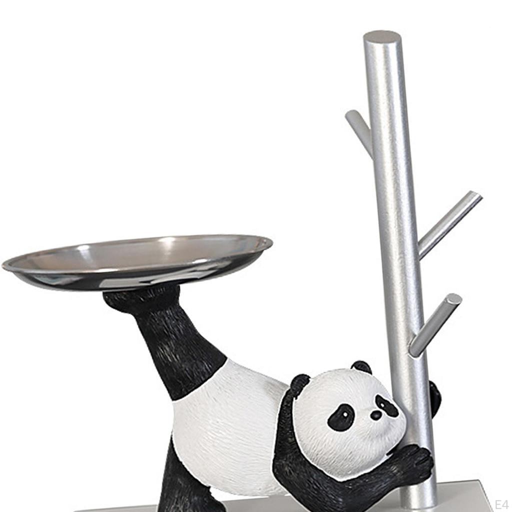 Adorable Panda Resin Figurine Organizer Tray for Home Office Decor